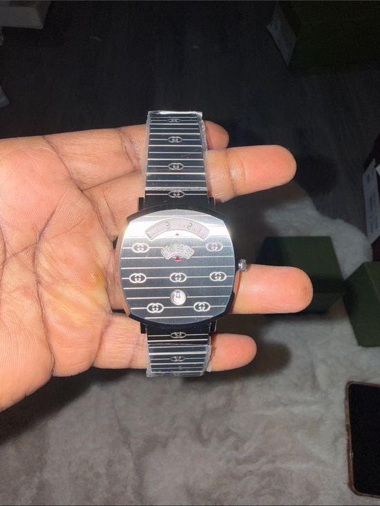 Gucci Other - Gucci Black and Silver Striped Dial Bracelet Watch